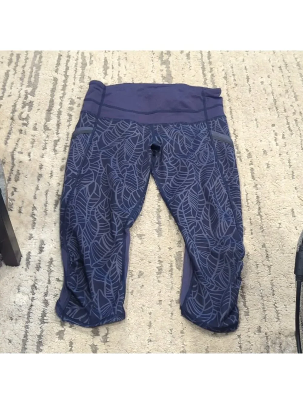 Lululemon Run A Marathon Crop IIPretty Palm Cadet Greyvy / Cadet Blue
